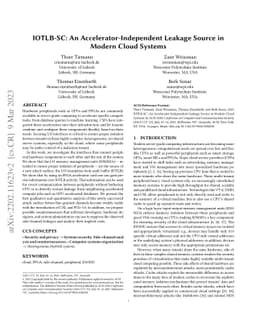 IOTLB-SC: An Accelerator-Independent Leakage Source in Modern Cloud
  Systems