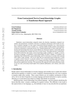 From Unstructured Text to Causal Knowledge Graphs: A Transformer-Based
  Approach