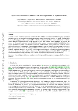Physics-informed neural networks for inverse problems in supersonic
  flows