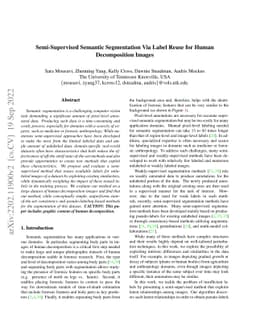 SLRNet: Semi-Supervised Semantic Segmentation Via Label Reuse for Human
  Decomposition Images