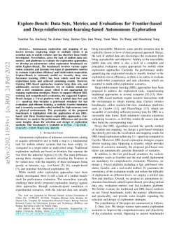 Explore-Bench: Data Sets, Metrics and Evaluations for Frontier-based and
  Deep-reinforcement-learning-based Autonomous Exploration