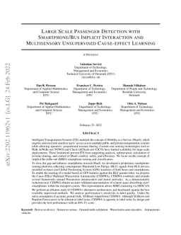 Large Scale Passenger Detection with Smartphone/Bus Implicit Interaction
  and Multisensory Unsupervised Cause-effect Learning