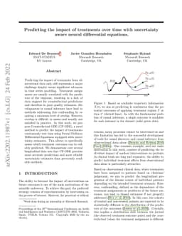Predicting the impact of treatments over time with uncertainty aware
  neural differential equations