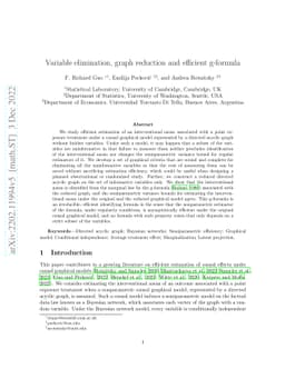 Variable elimination, graph reduction and efficient g-formula