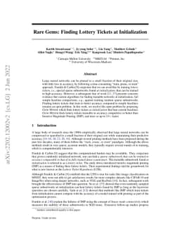 Rare Gems: Finding Lottery Tickets at Initialization