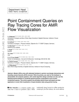 Point Containment Queries on Ray Tracing Cores for AMR Flow
  Visualization