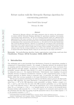 Robust random walk-like Metropolis-Hastings algorithms for concentrating
  posteriors