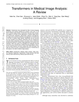 Transformers in Medical Image Analysis: A Review