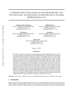 Cybersecurity Challenges in the Offshore Oil and Gas Industry: An
  Industrial Cyber-Physical Systems (ICPS) Perspective