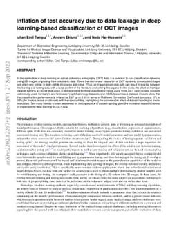 Inflation of test accuracy due to data leakage in deep learning-based
  classification of OCT images