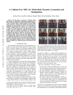 A Collision-Free MPC for Whole-Body Dynamic Locomotion and Manipulation