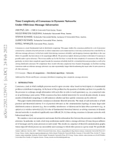 Time Complexity of Consensus in Dynamic Networks Under Oblivious Message
  Adversaries
