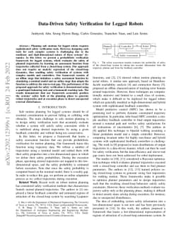 Data-Driven Safety Verification for Legged Robots