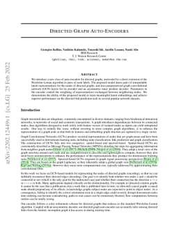 Directed Graph Auto-Encoders