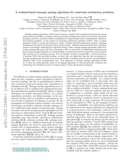 A residual-based message passing algorithm for constraint satisfaction
  problems
