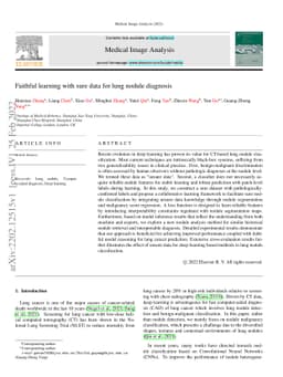 Faithful learning with sure data for lung nodule diagnosis