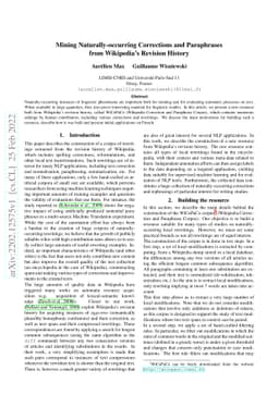 Mining Naturally-occurring Corrections and Paraphrases from Wikipedia's
  Revision History