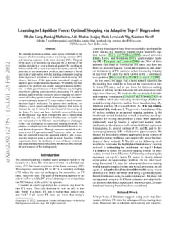 Learning to Liquidate Forex: Optimal Stopping via Adaptive Top-K
  Regression