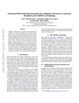 Exploring Multi-Modal Representations for Ambiguity Detection &
  Coreference Resolution in the SIMMC 2.0 Challenge