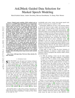 Ask2Mask: Guided Data Selection for Masked Speech Modeling