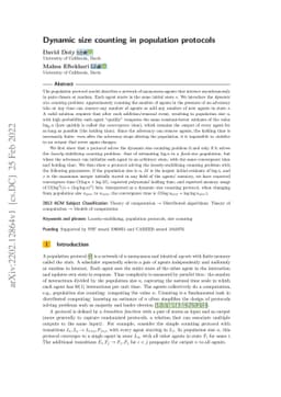 Dynamic size counting in population protocols