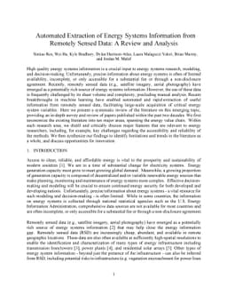 Automated Extraction of Energy Systems Information from Remotely Sensed
  Data: A Review and Analysis