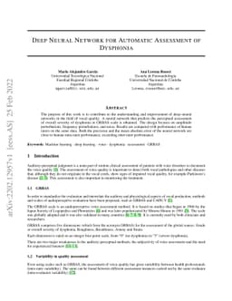 Deep Neural Network for Automatic Assessment of Dysphonia