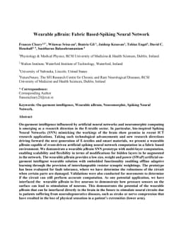 Wearable uBrain: Fabric Based-Spiking Neural Network