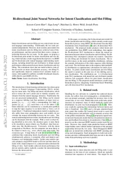 Bi-directional Joint Neural Networks for Intent Classification and Slot
  Filling