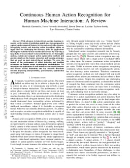Continuous Human Action Recognition for Human-Machine Interaction: A
  Review