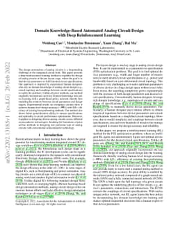 Domain Knowledge-Based Automated Analog Circuit Design with Deep
  Reinforcement Learning