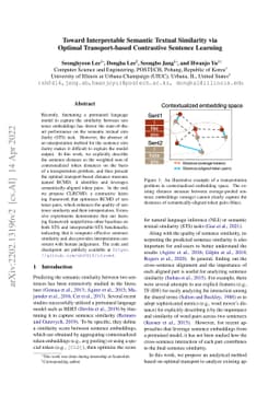 Toward Interpretable Semantic Textual Similarity via Optimal
  Transport-based Contrastive Sentence Learning