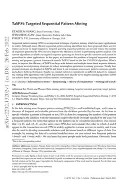 TaSPM: Targeted Sequential Pattern Mining