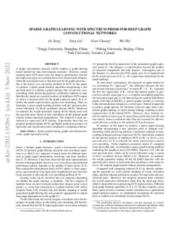 Sparse Graph Learning with Spectrum Prior for Deep Graph Convolutional
  Networks