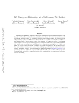 KL Divergence Estimation with Multi-group Attribution