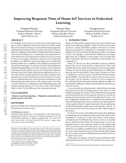 Improving Response Time of Home IoT Services in Federated Learning