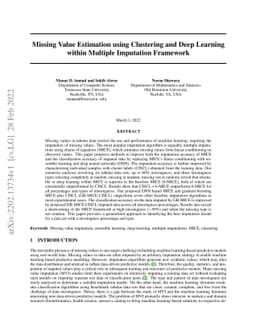 Missing Value Estimation using Clustering and Deep Learning within
  Multiple Imputation Framework