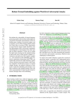 Robust Textual Embedding against Word-level Adversarial Attacks