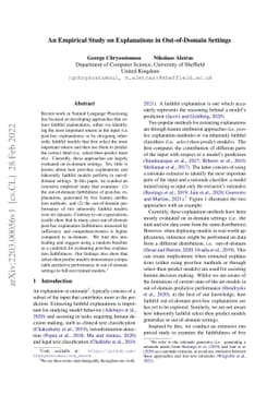 An Empirical Study on Explanations in Out-of-Domain Settings