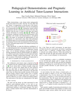 Pedagogical Demonstrations and Pragmatic Learning in Artificial
  Tutor-Learner Interactions