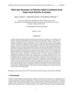 Molecular Dynamics of Polymer-lipids in Solution from Supervised Machine
  Learning