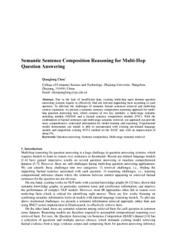 Semantic Sentence Composition Reasoning for Multi-Hop Question Answering