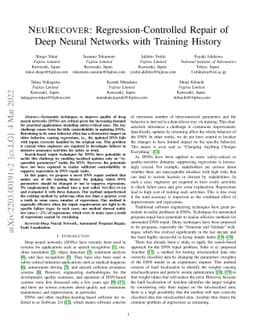 NeuRecover: Regression-Controlled Repair of Deep Neural Networks with
  Training History