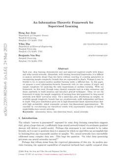 An Information-Theoretic Framework for Supervised Learning