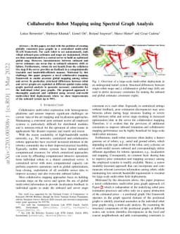Collaborative Robot Mapping using Spectral Graph Analysis