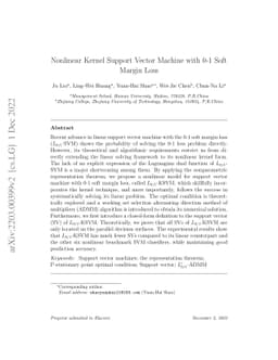 Nonlinear Kernel Support Vector Machine with 0-1 Soft Margin Loss