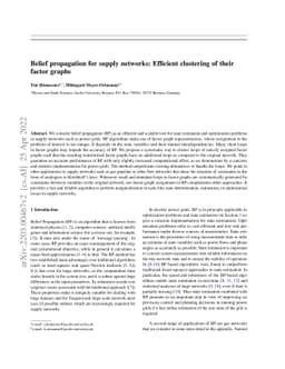 Belief propagation for supply networks: Efficient clustering of their
  factor graphs