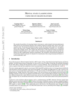Mental State Classification Using Multi-graph Features