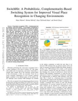 SwitchHit: A Probabilistic, Complementarity-Based Switching System for
  Improved Visual Place Recognition in Changing Environments