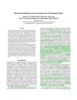 Hierarchical Reinforcement Learning with AI Planning Models